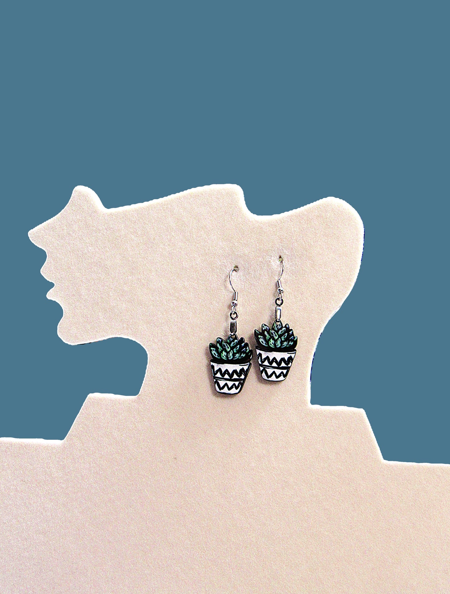 Succulent Shaped Sublimated Earrings