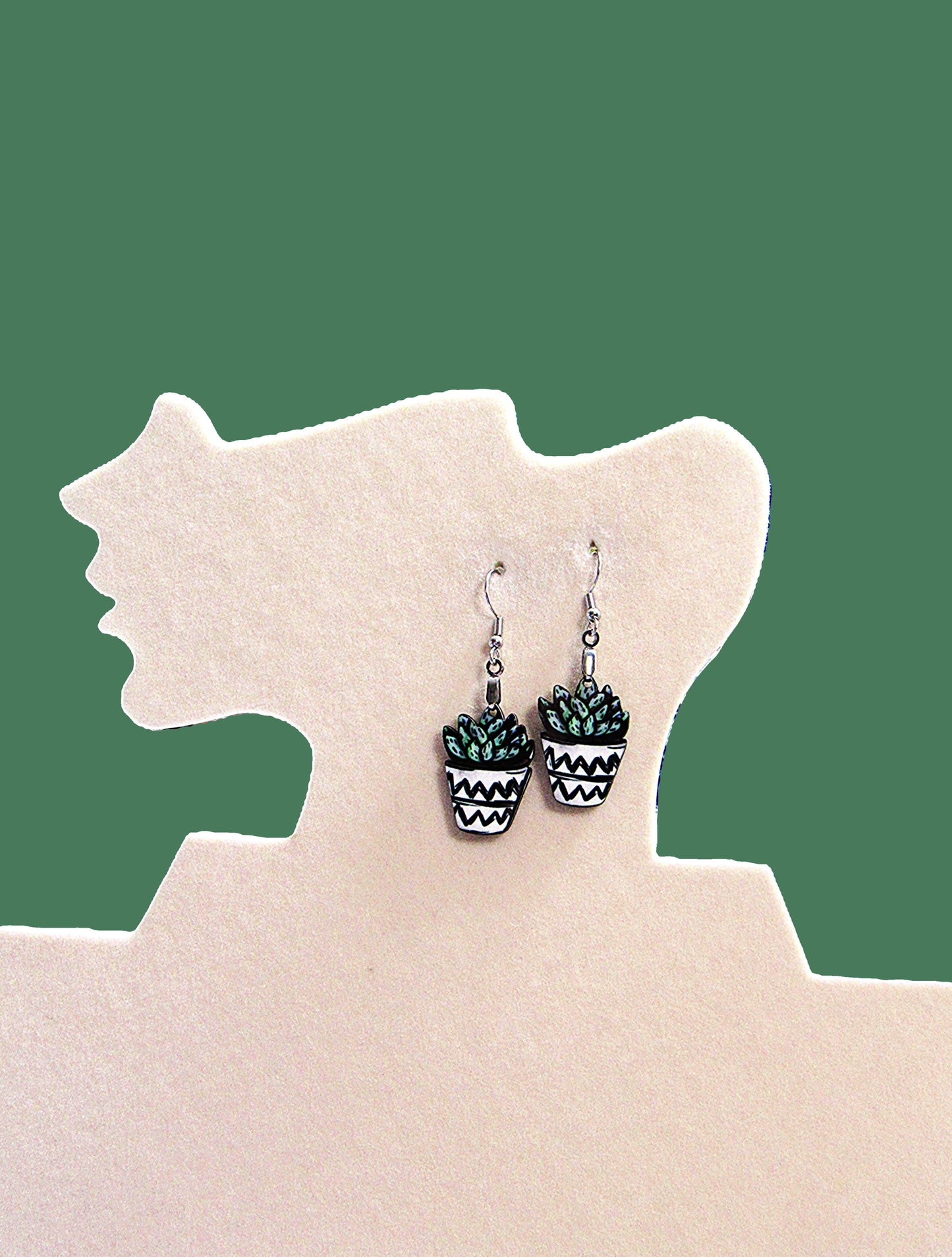 Succulent Shaped Sublimated Earrings