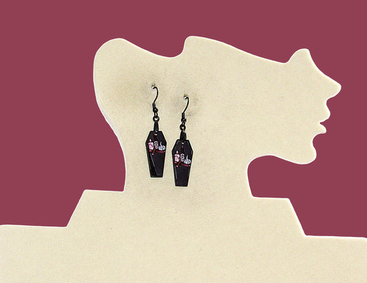 Coffin Shaped Sublimated Earrings 1 inch