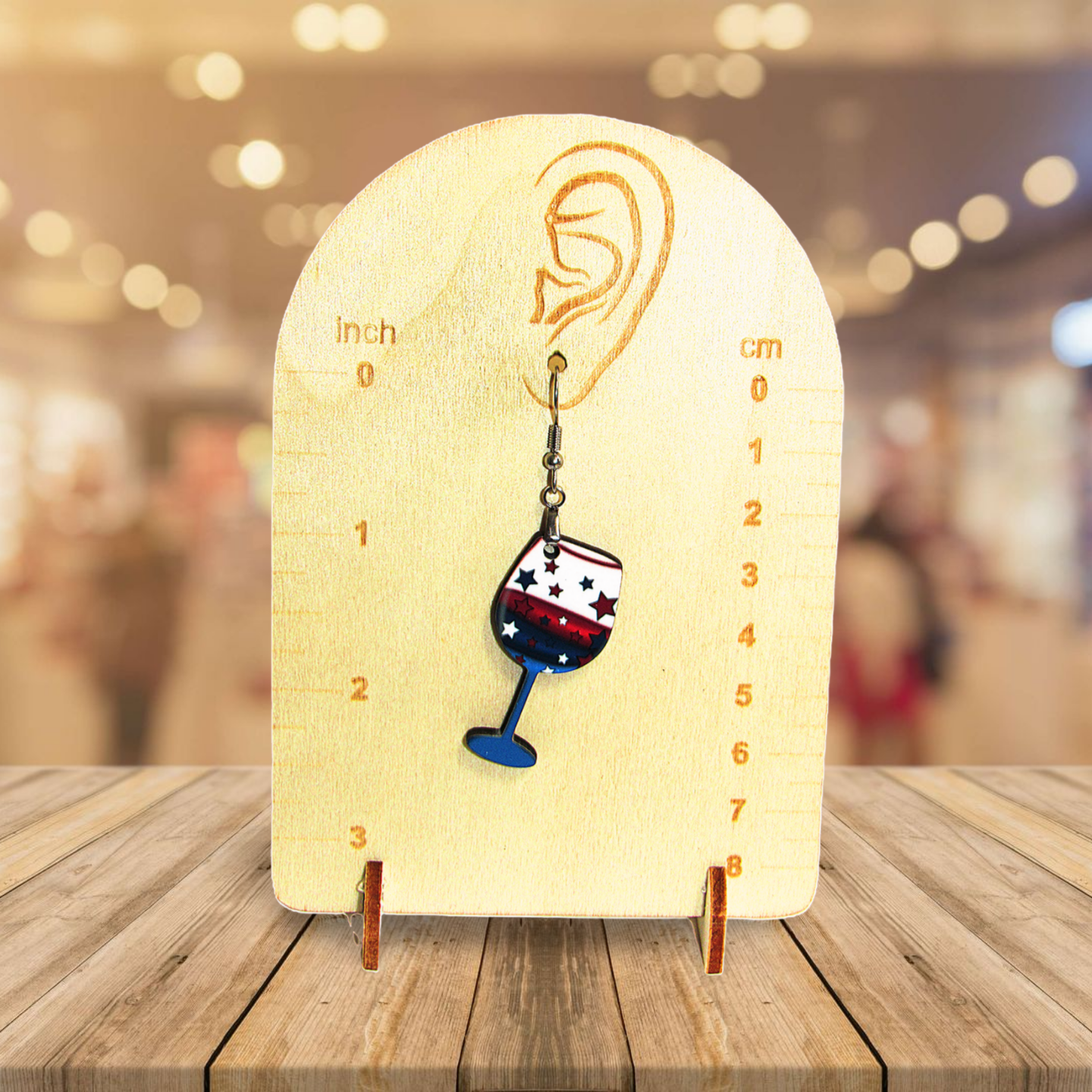 Wine Glass Shaped Sublimated Earrings