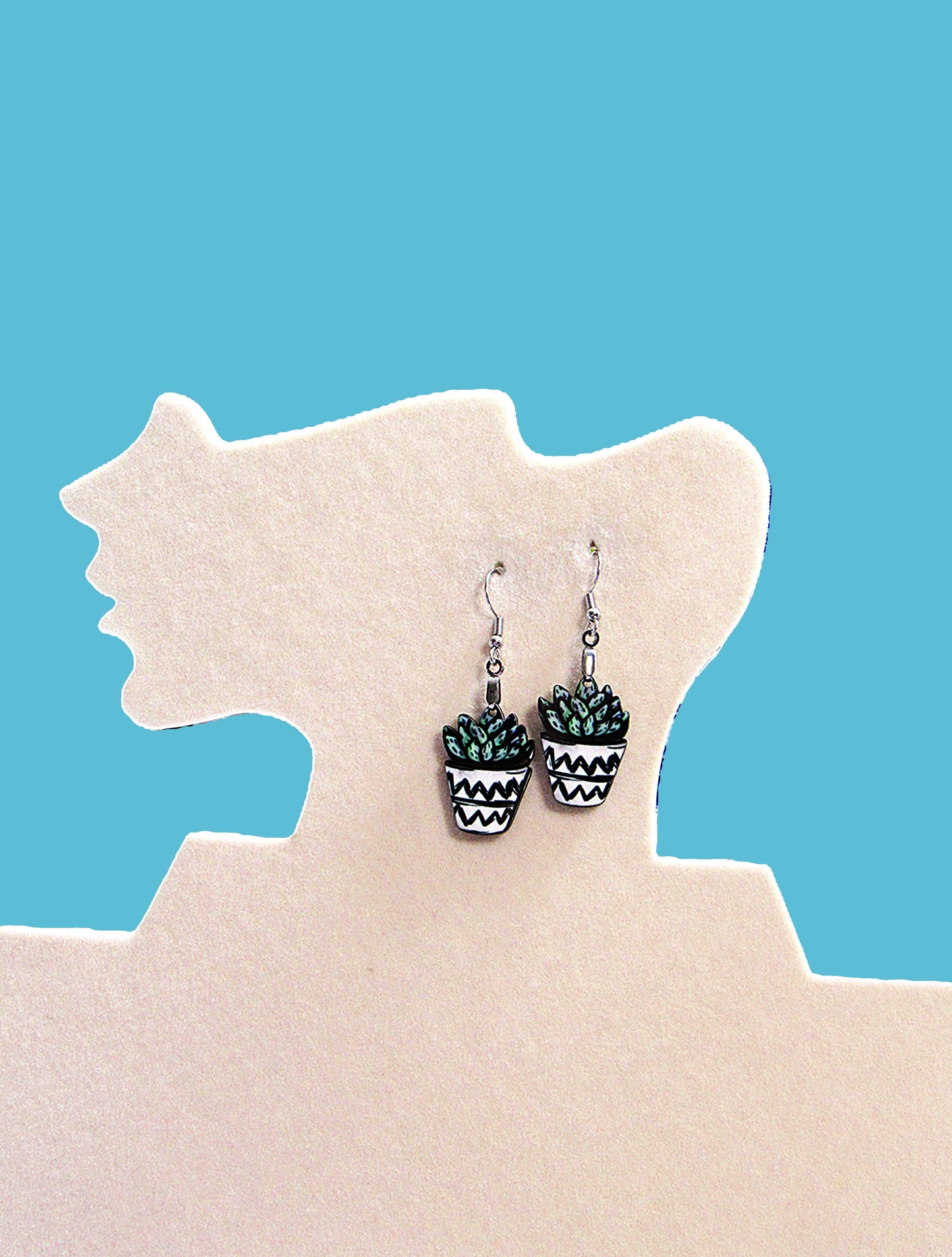 Succulent Shaped Sublimated Earrings