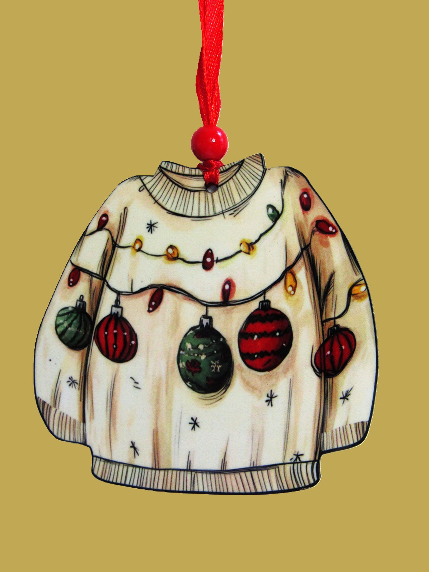 Sweater Shaped Sublimated Ornament