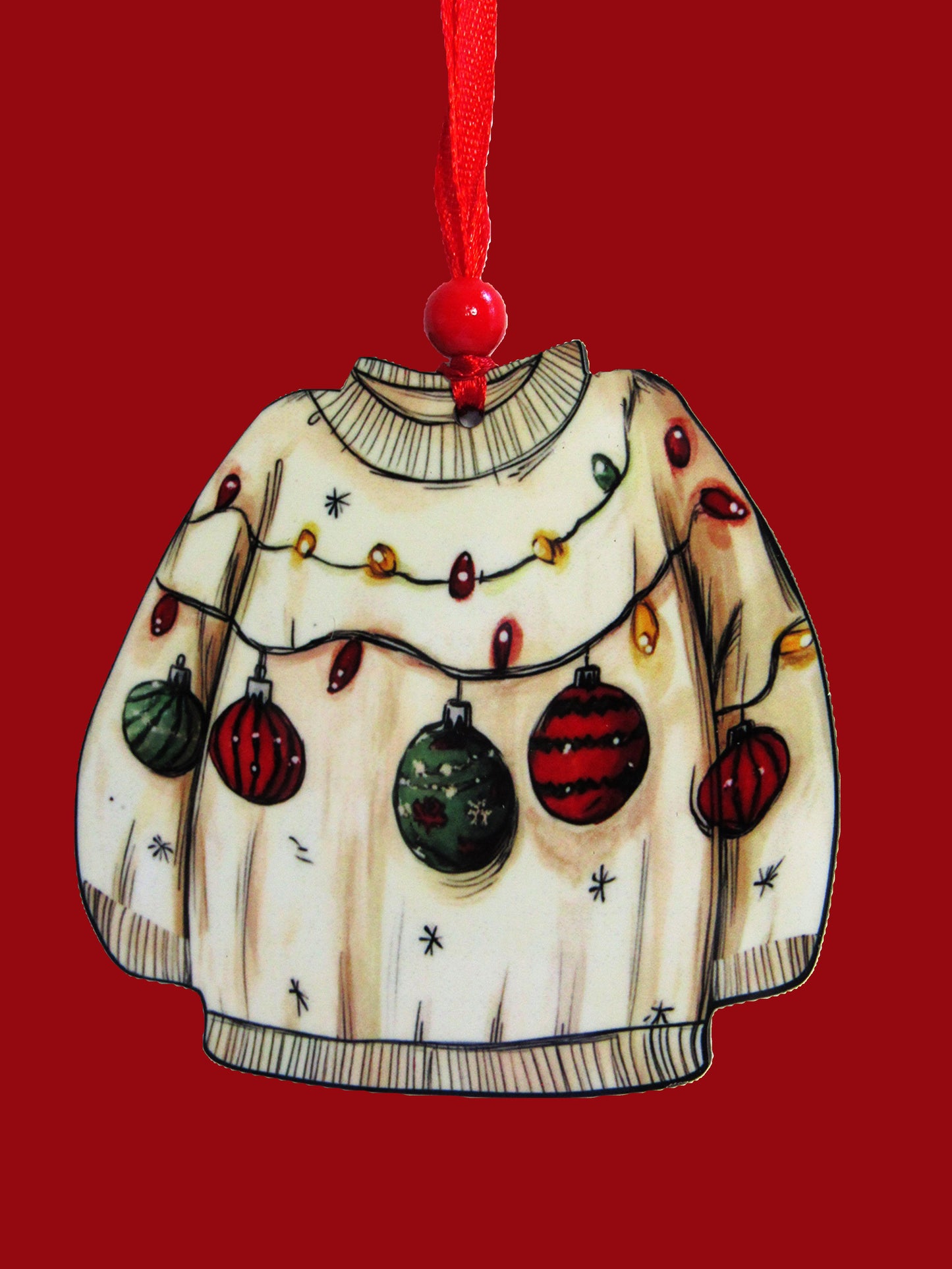 Sweater Shaped Sublimated Ornament