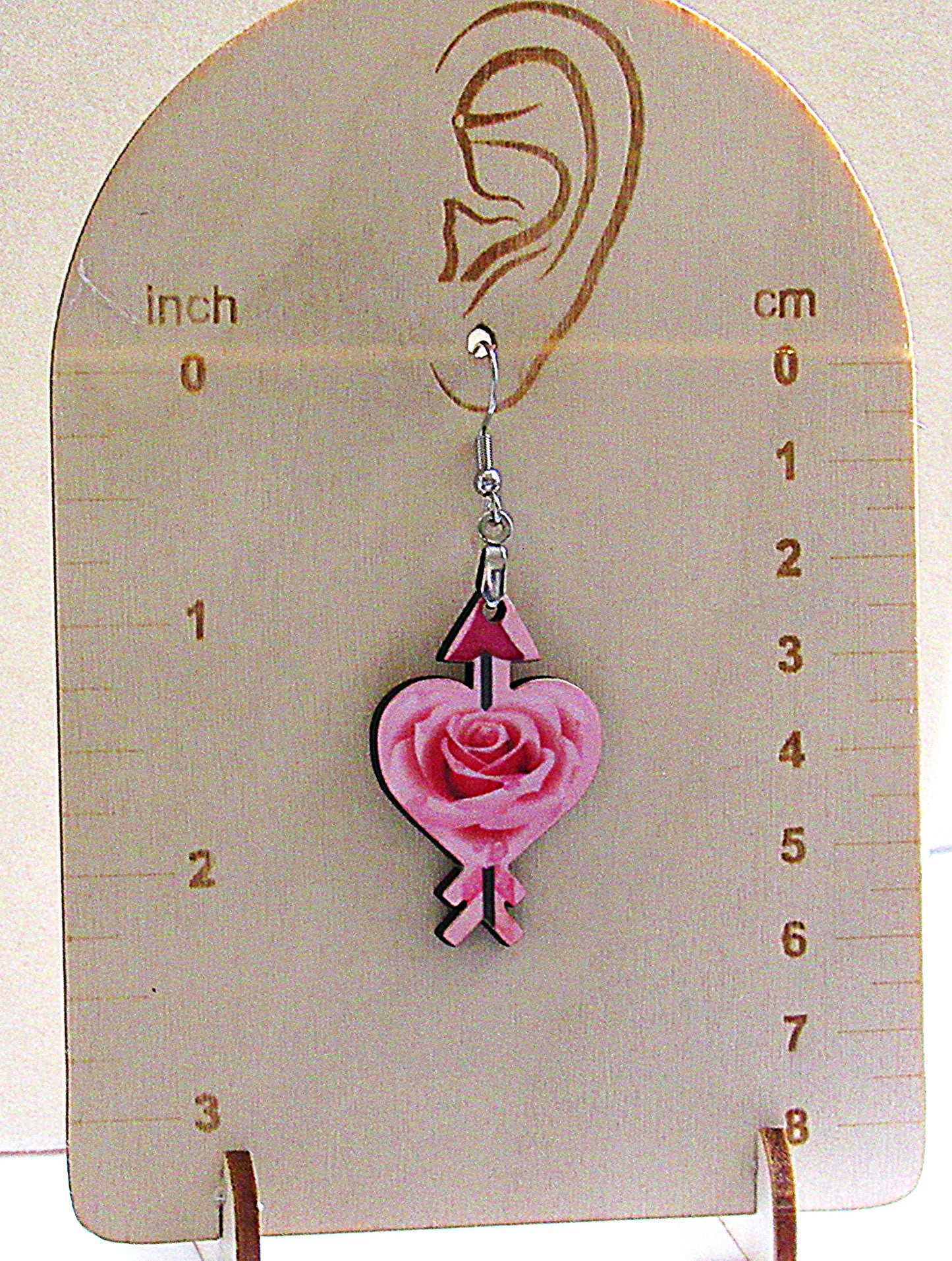 Heart Arrow Shaped Sublimated Earrings