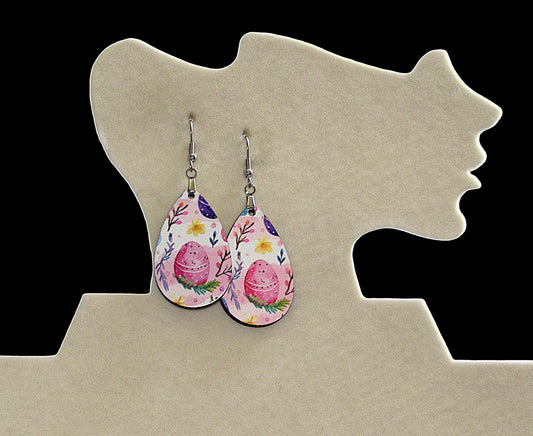 Easter Themed Teardrop Shaped Sublimated Earrings