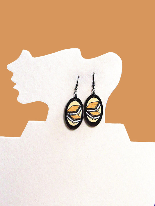 Oval Shaped Sublimated Earrings