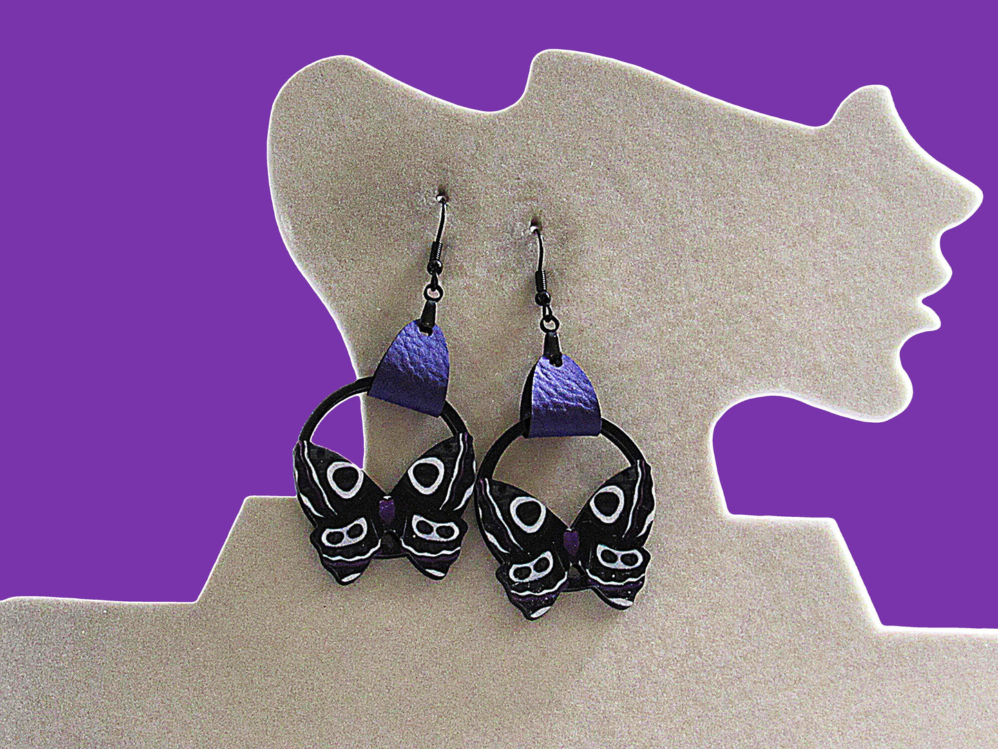 Round Butterfly Shaped Sublimated Earring