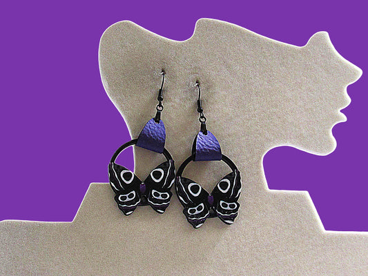 Round Butterfly Shaped Sublimated Earring