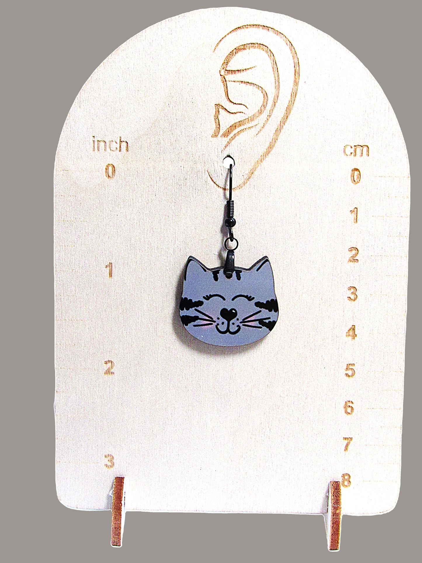 Cat Head Shaped Sublimated Earrings 1 inch