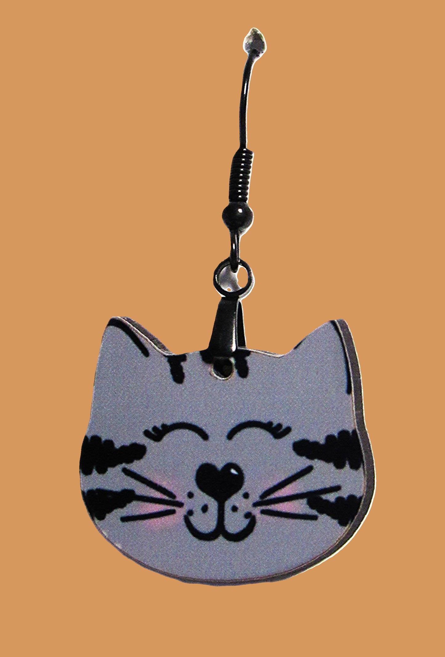 Cat Head Shaped Sublimated Earrings 1 inch