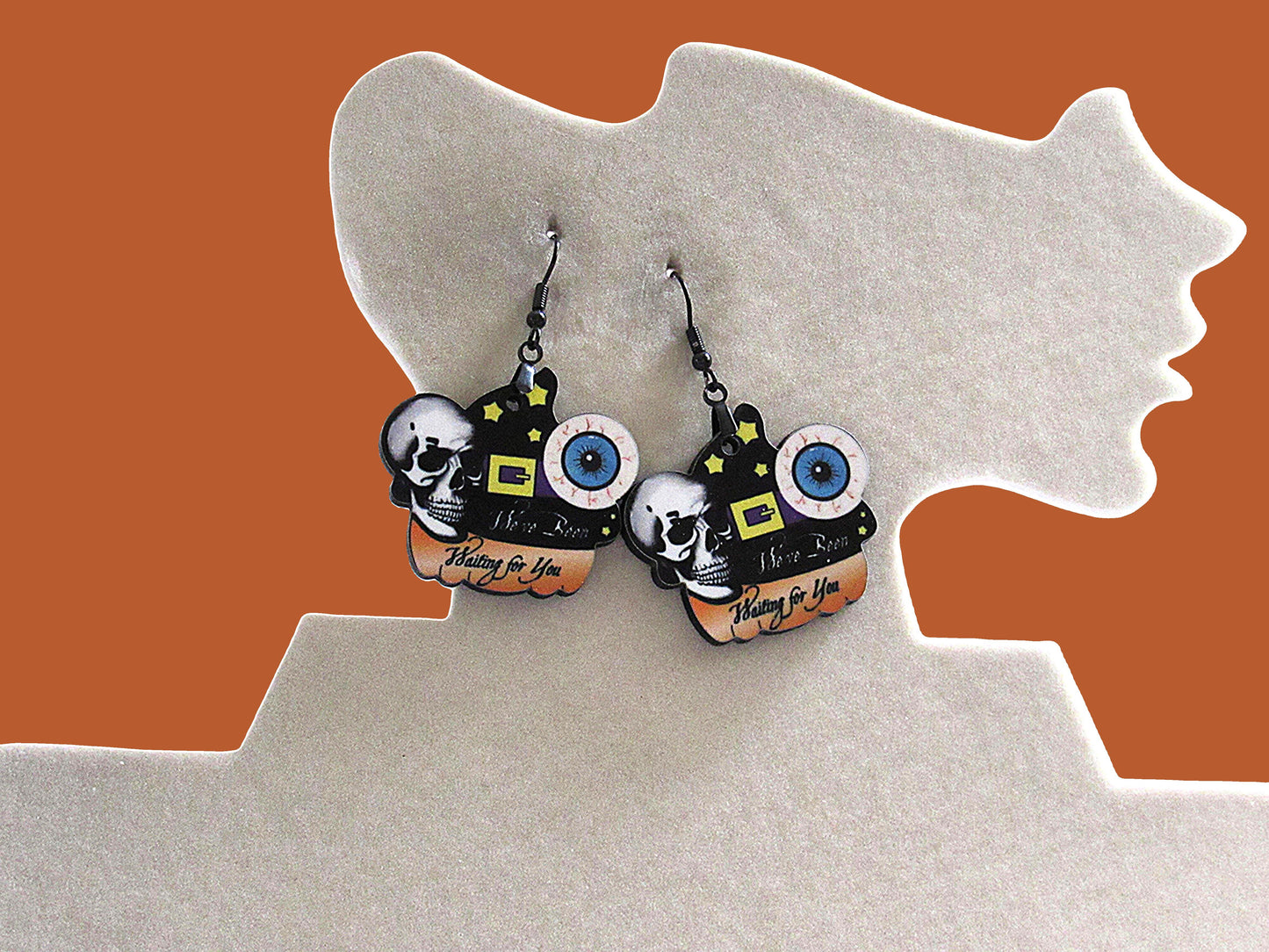 Pumpkin Shaped Witch Earring 1 inch