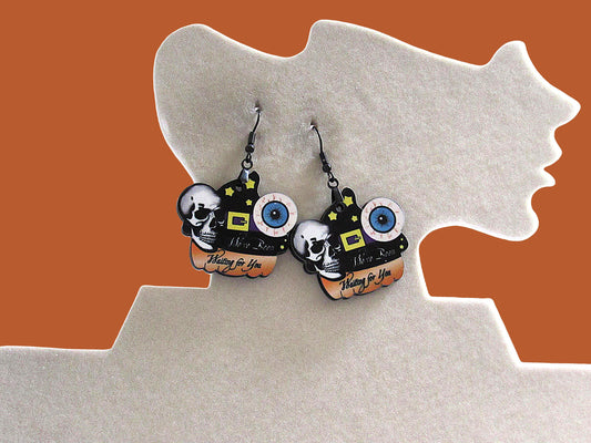 Pumpkin Shaped Witch Earring 1 inch