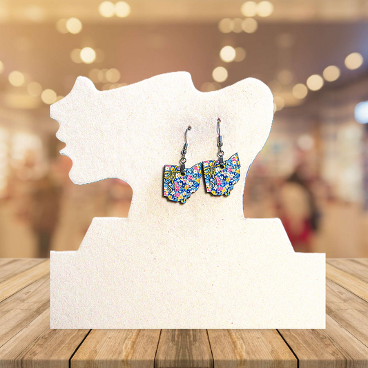Ohio Shaped Sublimated Earrings