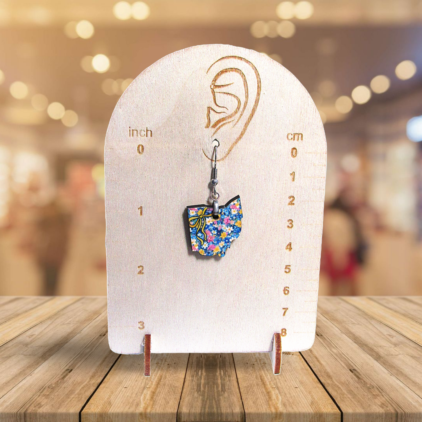 Ohio Shaped Sublimated Earrings
