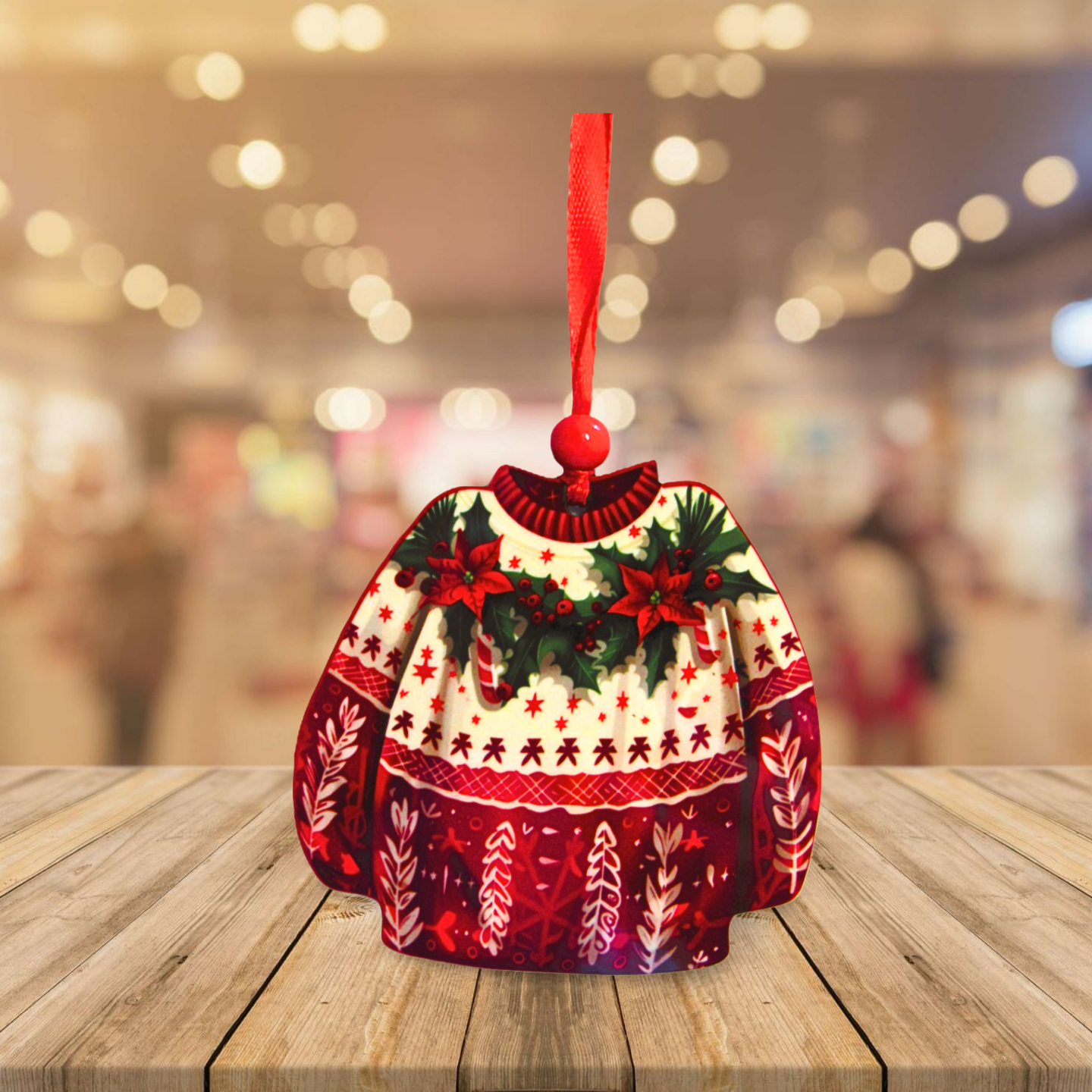 Sweater Shaped Sublimated Ornament