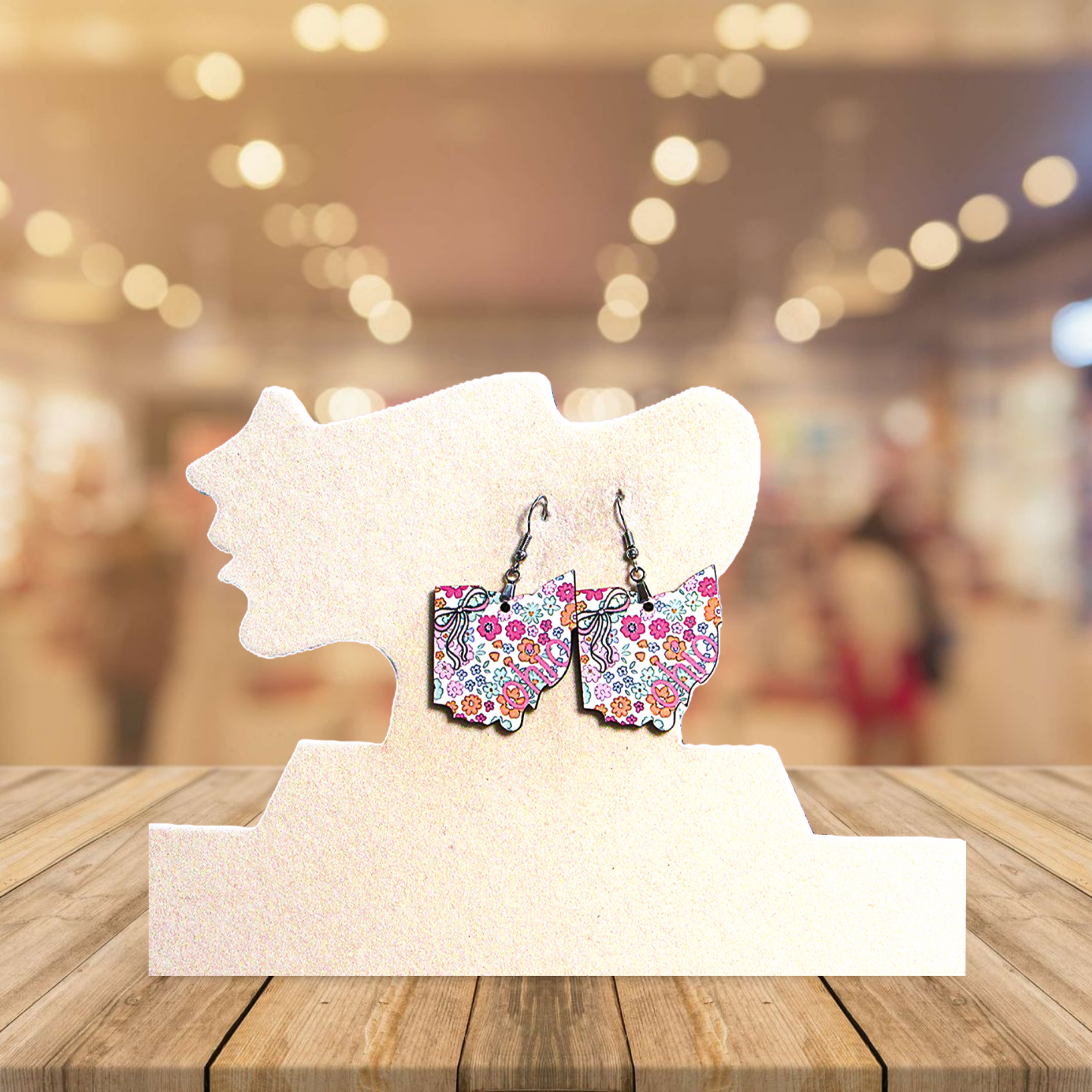 Ohio Shaped Sublimated Earrings