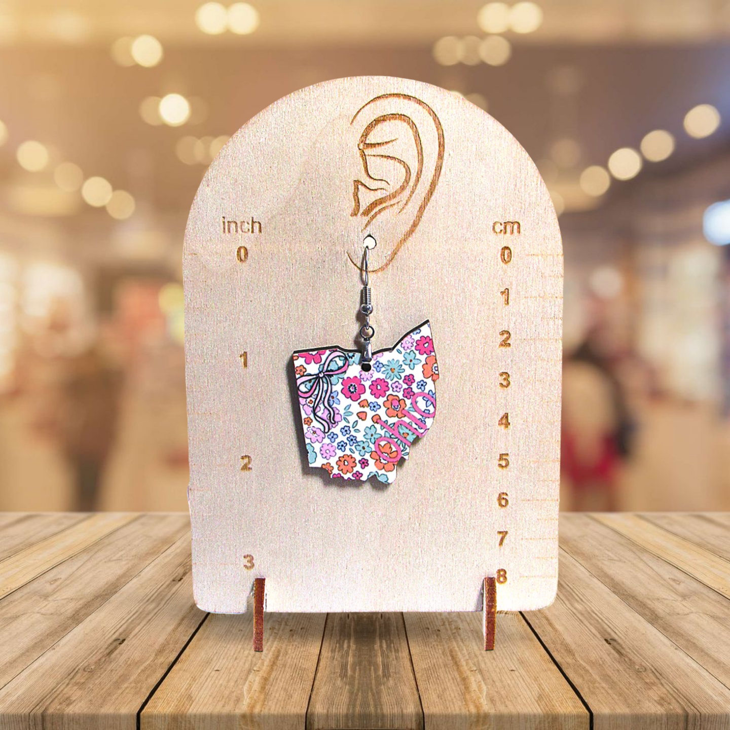 Ohio Shaped Sublimated Earrings