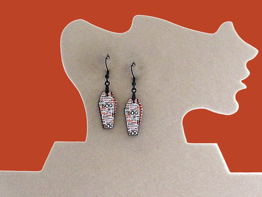 Coffin Shaped Sublimated Earrings 1 inch