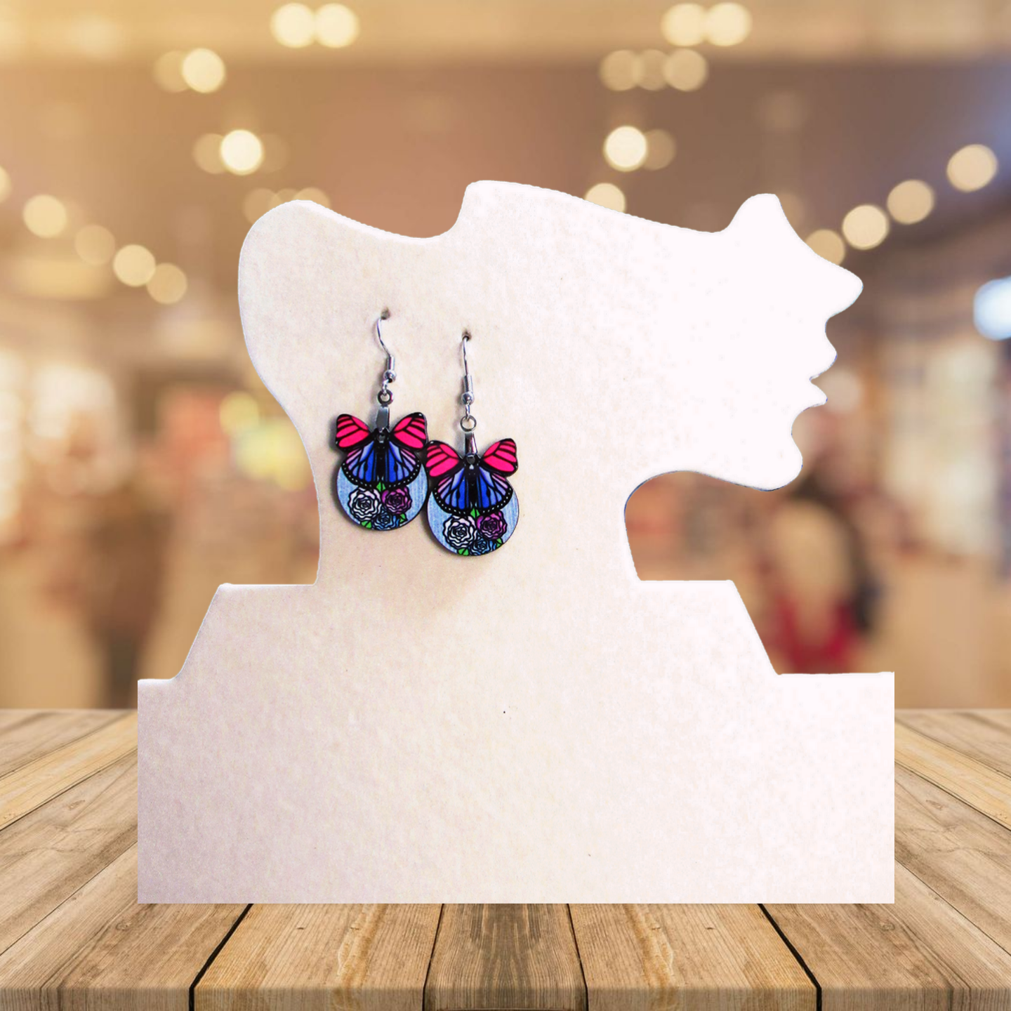 Ball with Butterfly Shaped Sublimated Earrings