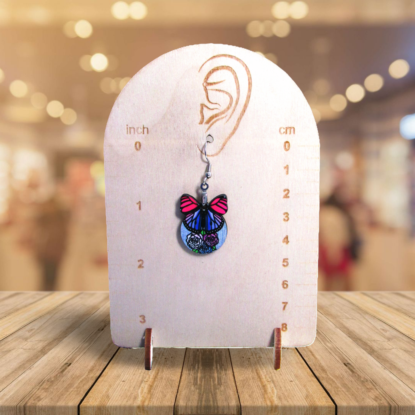 Ball with Butterfly Shaped Sublimated Earrings
