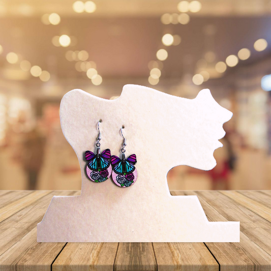 Ball with Butterfly Shaped Sublimated Earrings