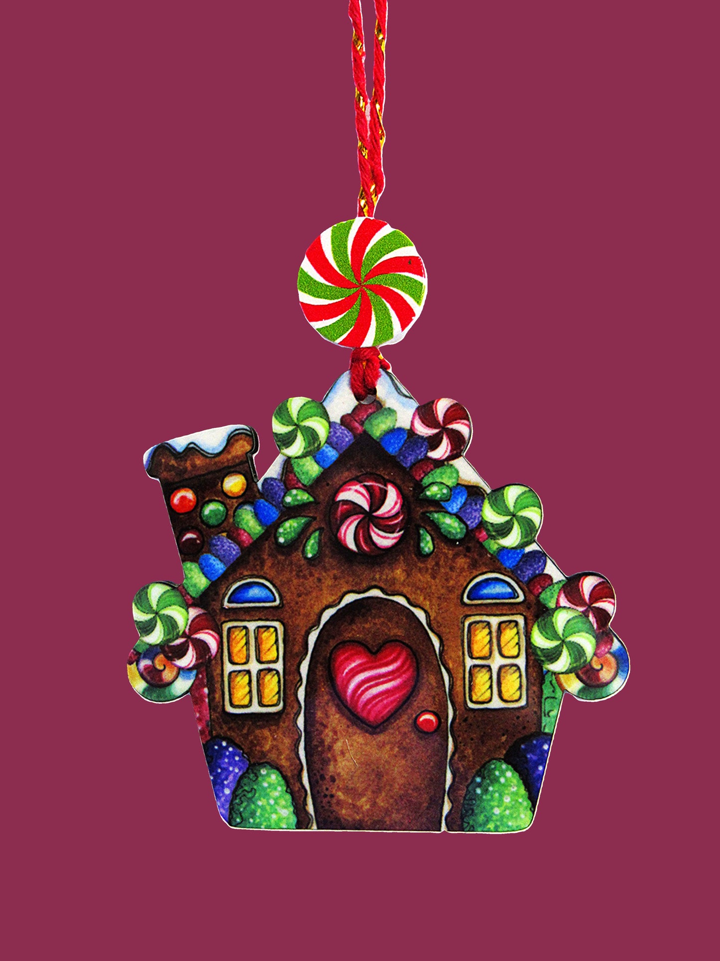 Gumdrop House Shaped Sublimated Ornament