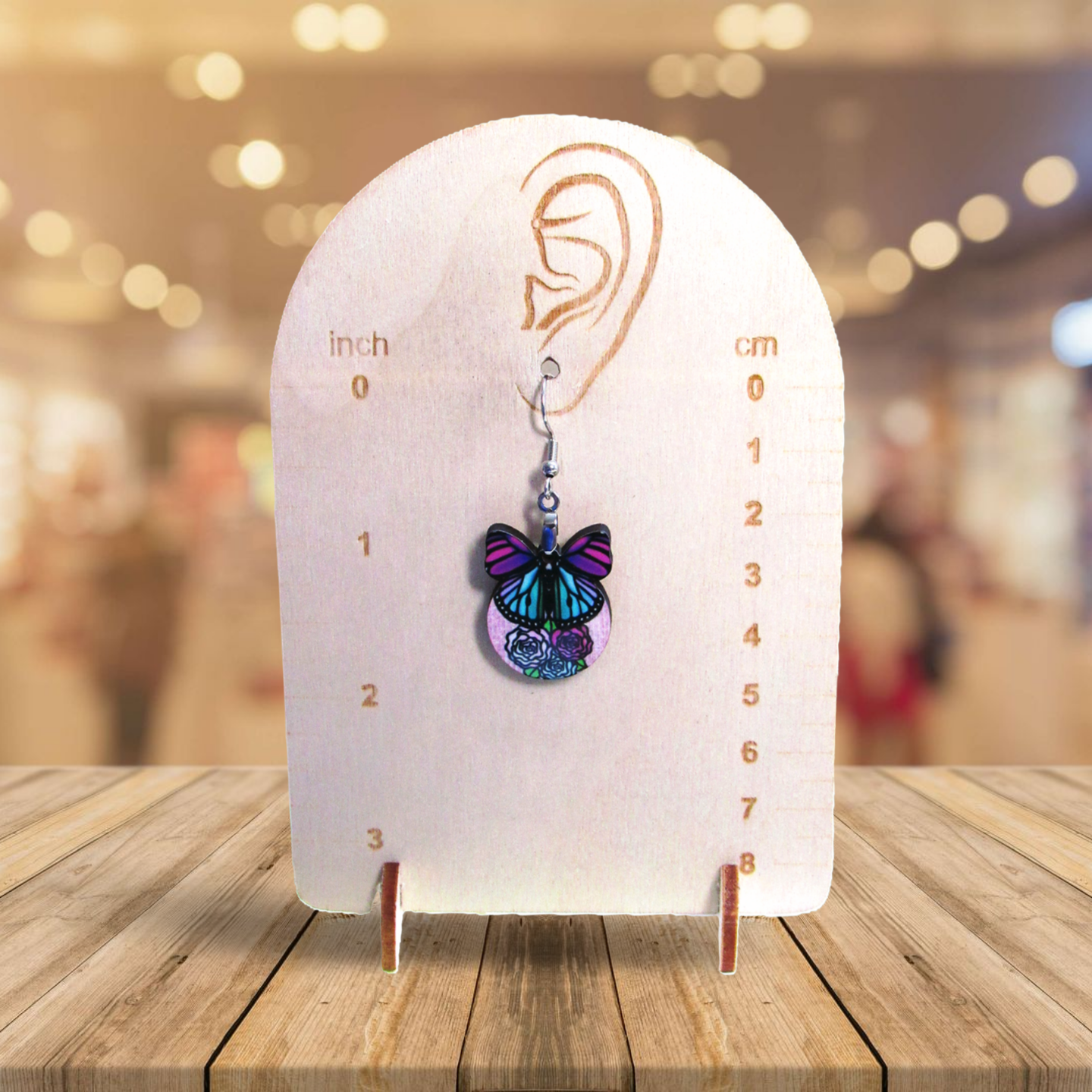 Ball with Butterfly Shaped Sublimated Earrings