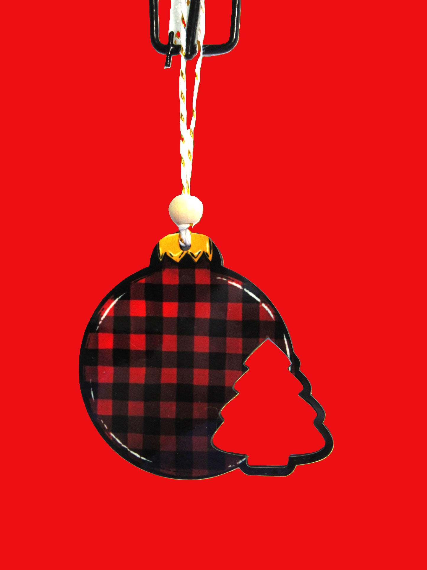 Round Bulb with Tree Shaped Sublimated Ornament