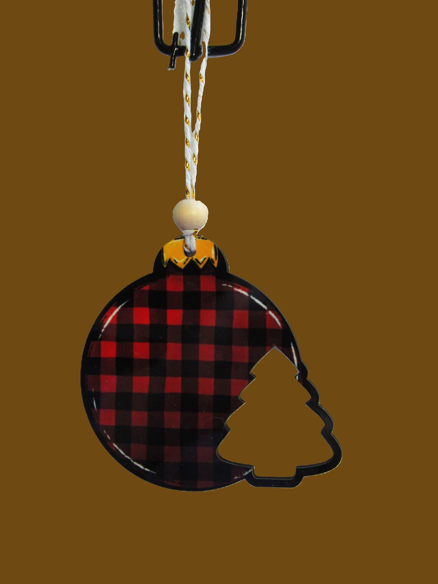 Round Bulb with Tree Shaped Sublimated Ornament