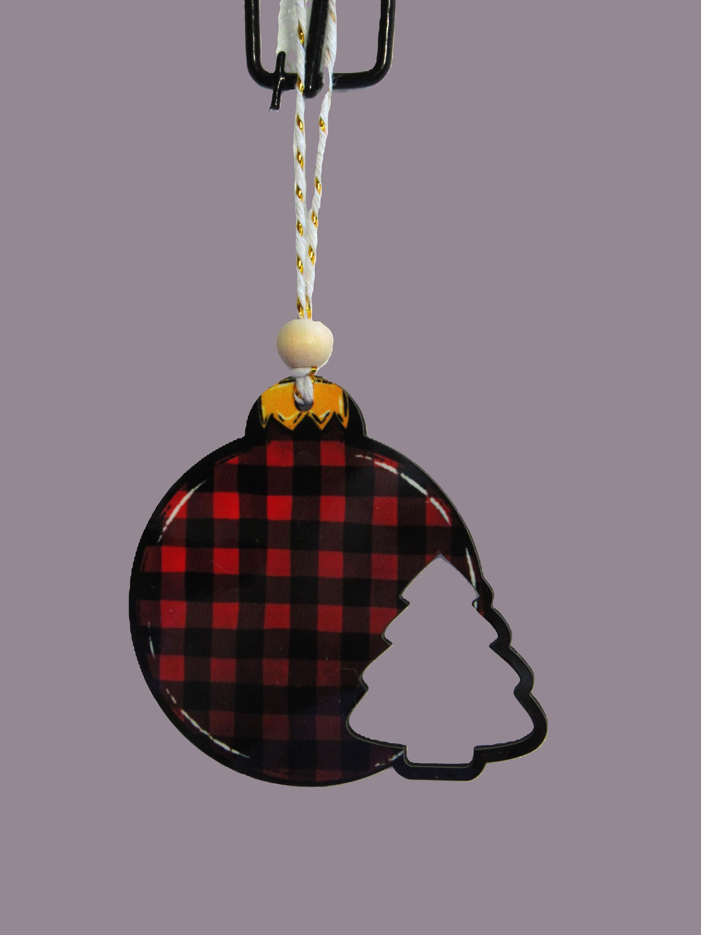 Round Bulb with Tree Shaped Sublimated Ornament