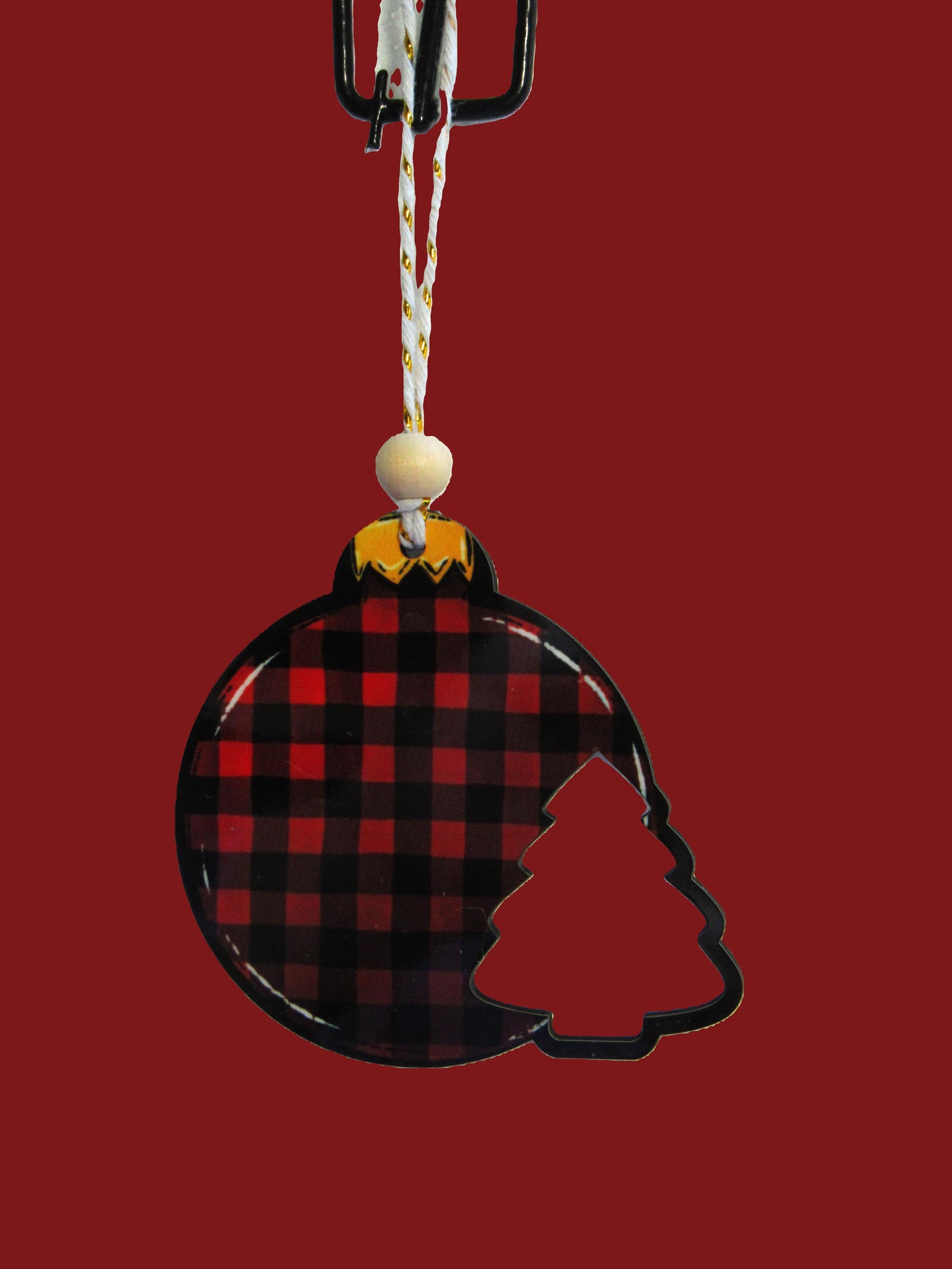 Round Bulb with Tree Shaped Sublimated Ornament