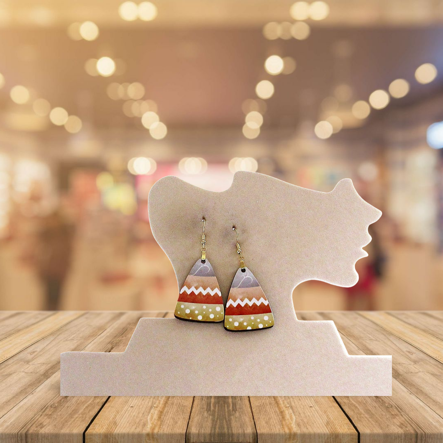 Candy Corn Shaped Sublimated Earrings 1.5 inch