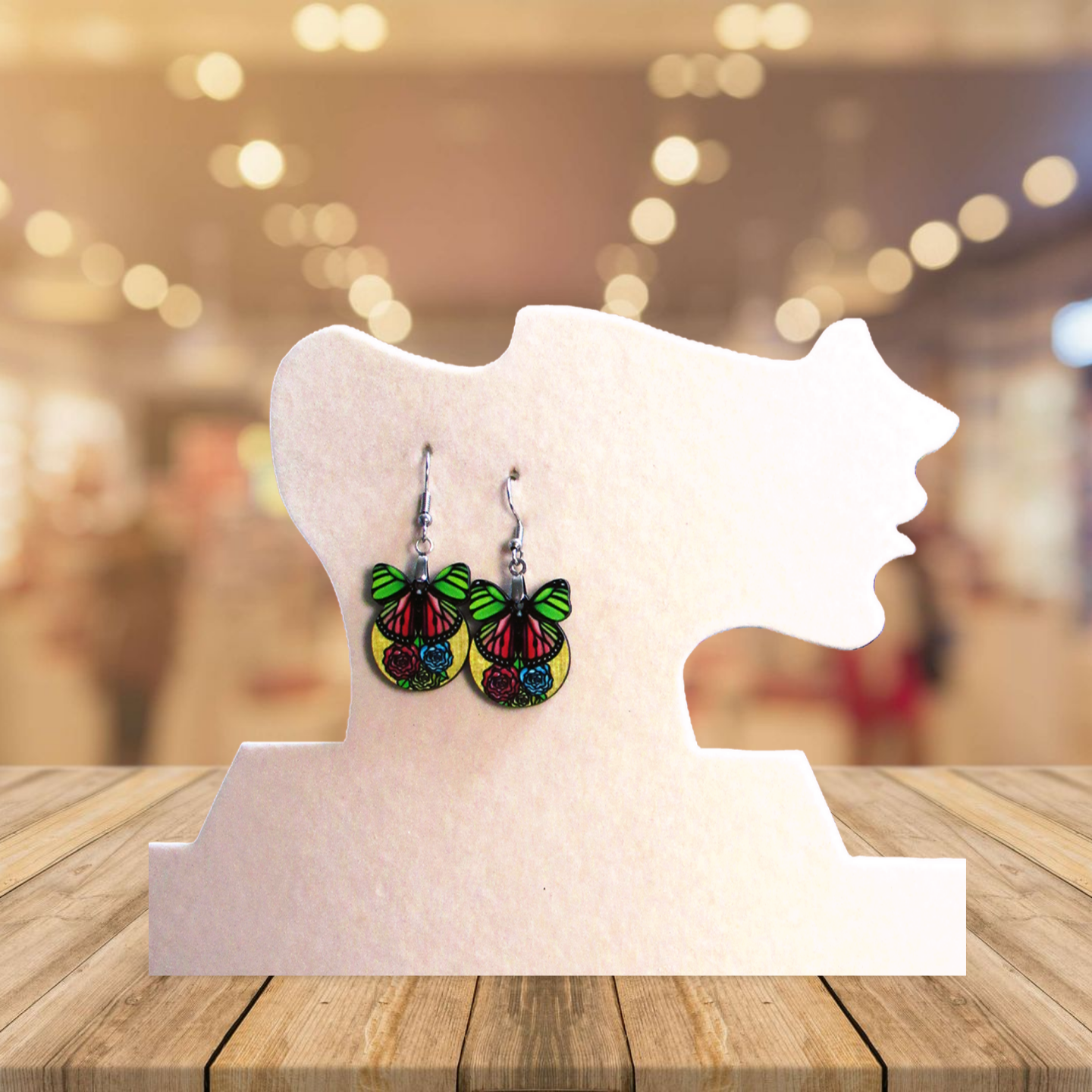 Ball with Butterfly Shaped Sublimated Earrings