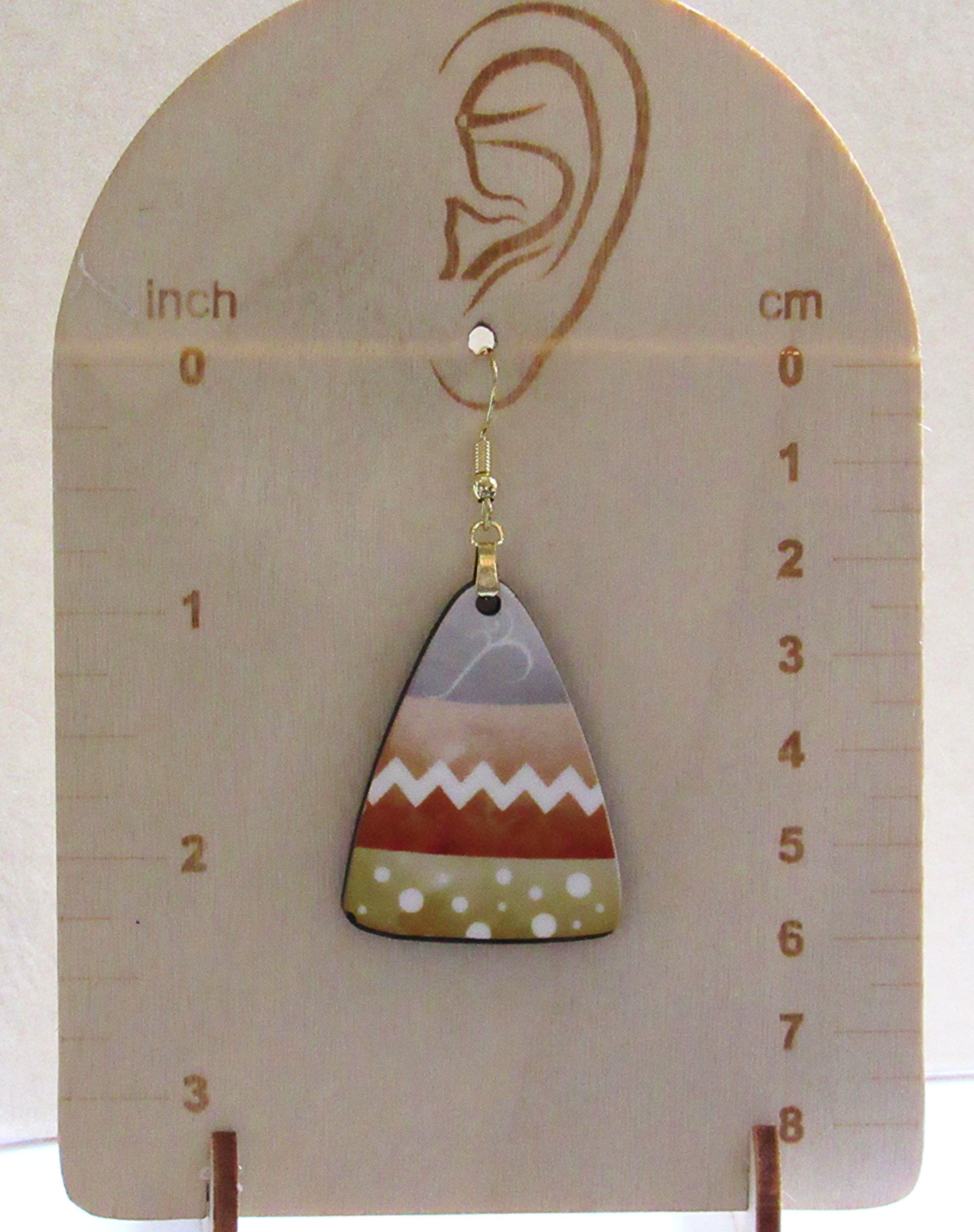 Candy Corn Shaped Sublimated Earrings 1.5 inch