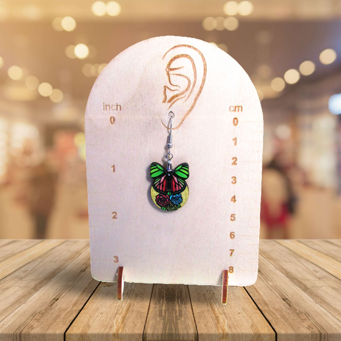 Ball with Butterfly Shaped Sublimated Earrings