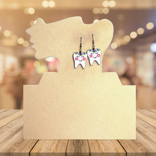 Tooth Shaped Sublimated 1 inch Earrings