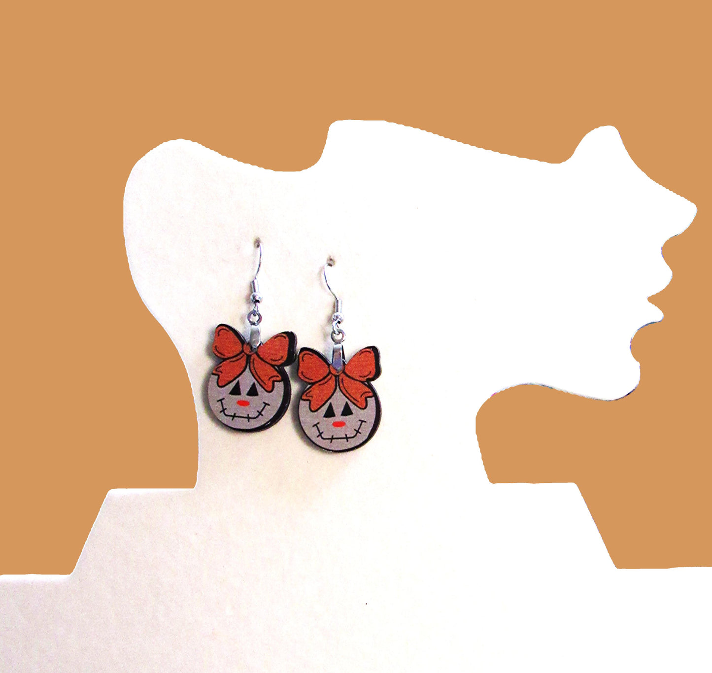 Ball with Bow Shaped Sublimated Earrings