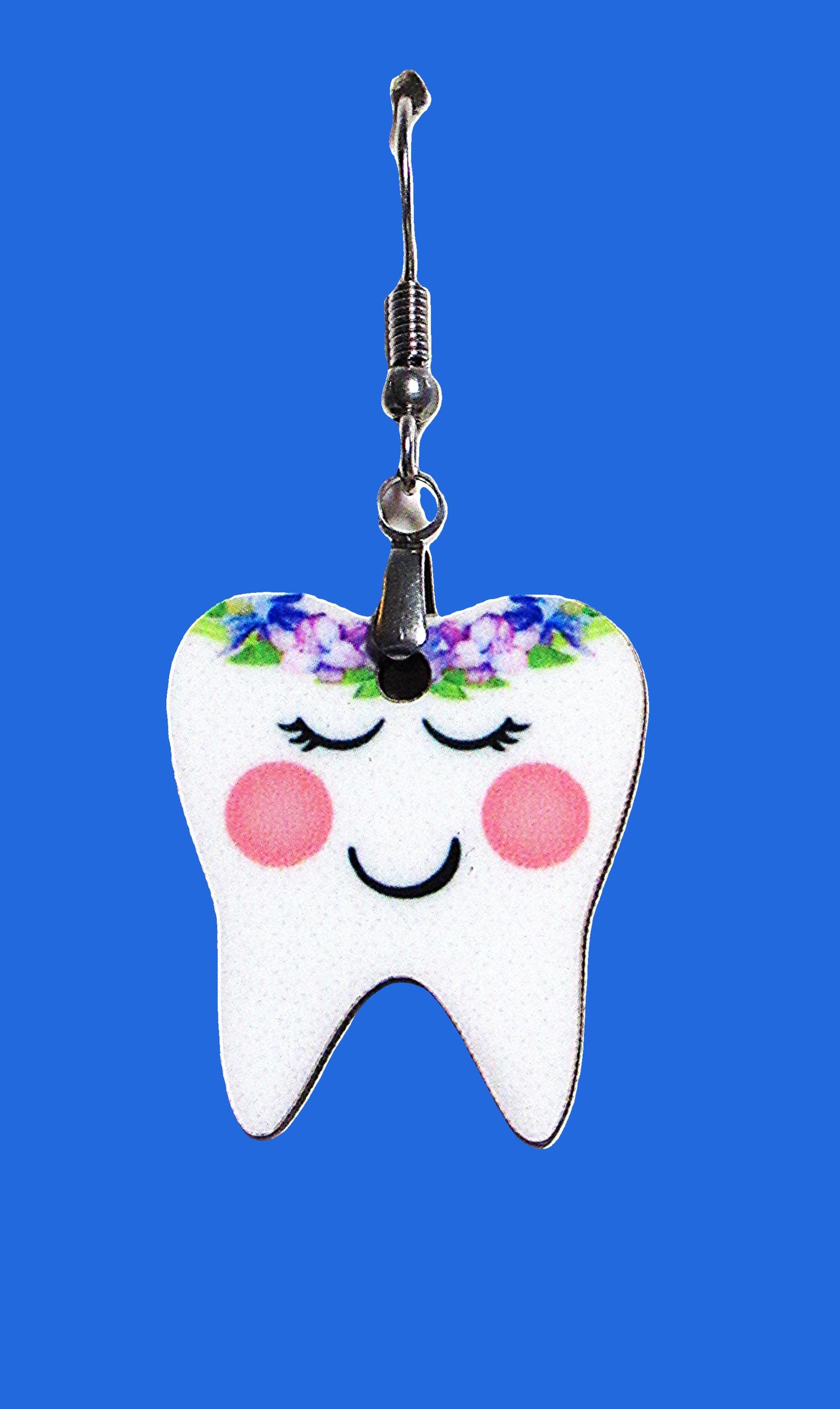 Tooth Shaped Sublimated 1 inch Earrings