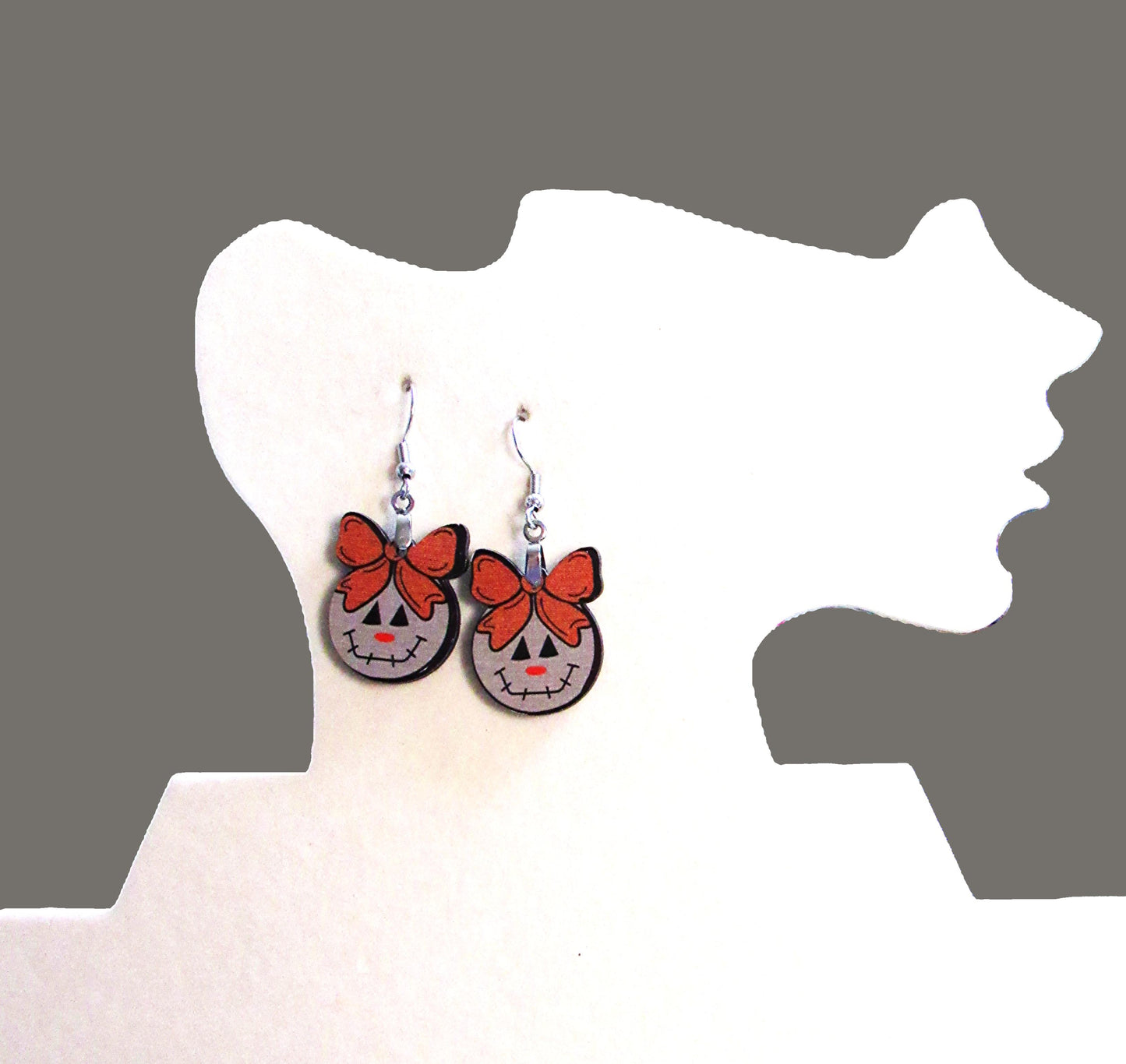 Ball with Bow Shaped Sublimated Earrings