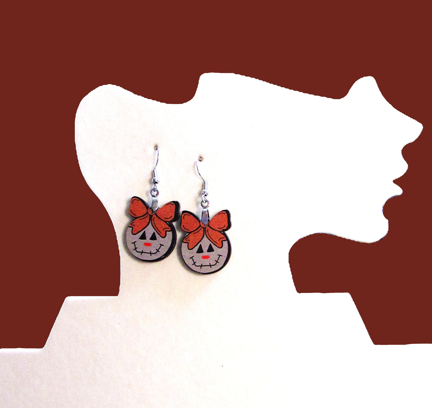 Ball with Bow Shaped Sublimated Earrings