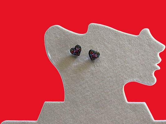 Heart Shaped Sublimated Stud Earrings