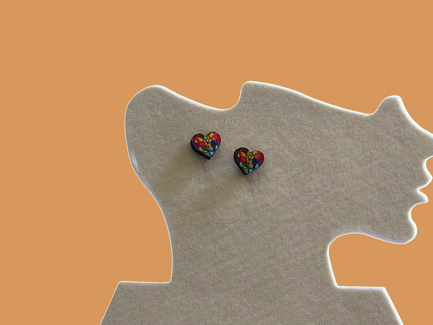 Heart Shaped Sublimated Stud Earrings