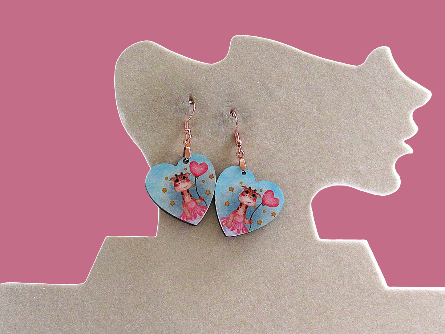 Heart Shaped Sublimated Earrings