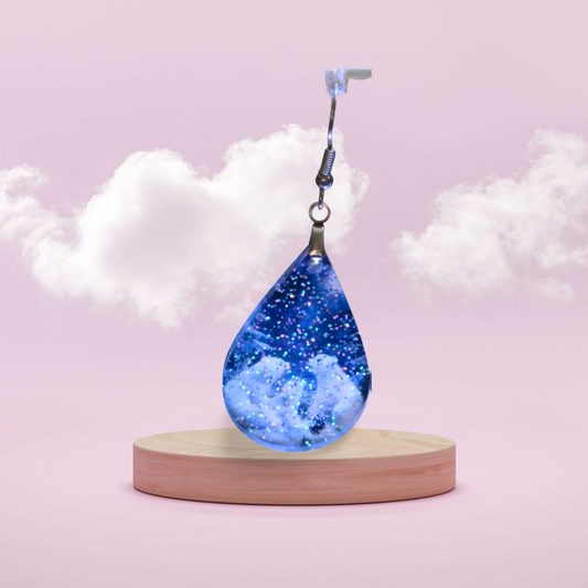 Glitter Acrylic Teardrop Shaped Sublimated Earrings 1.5 inch