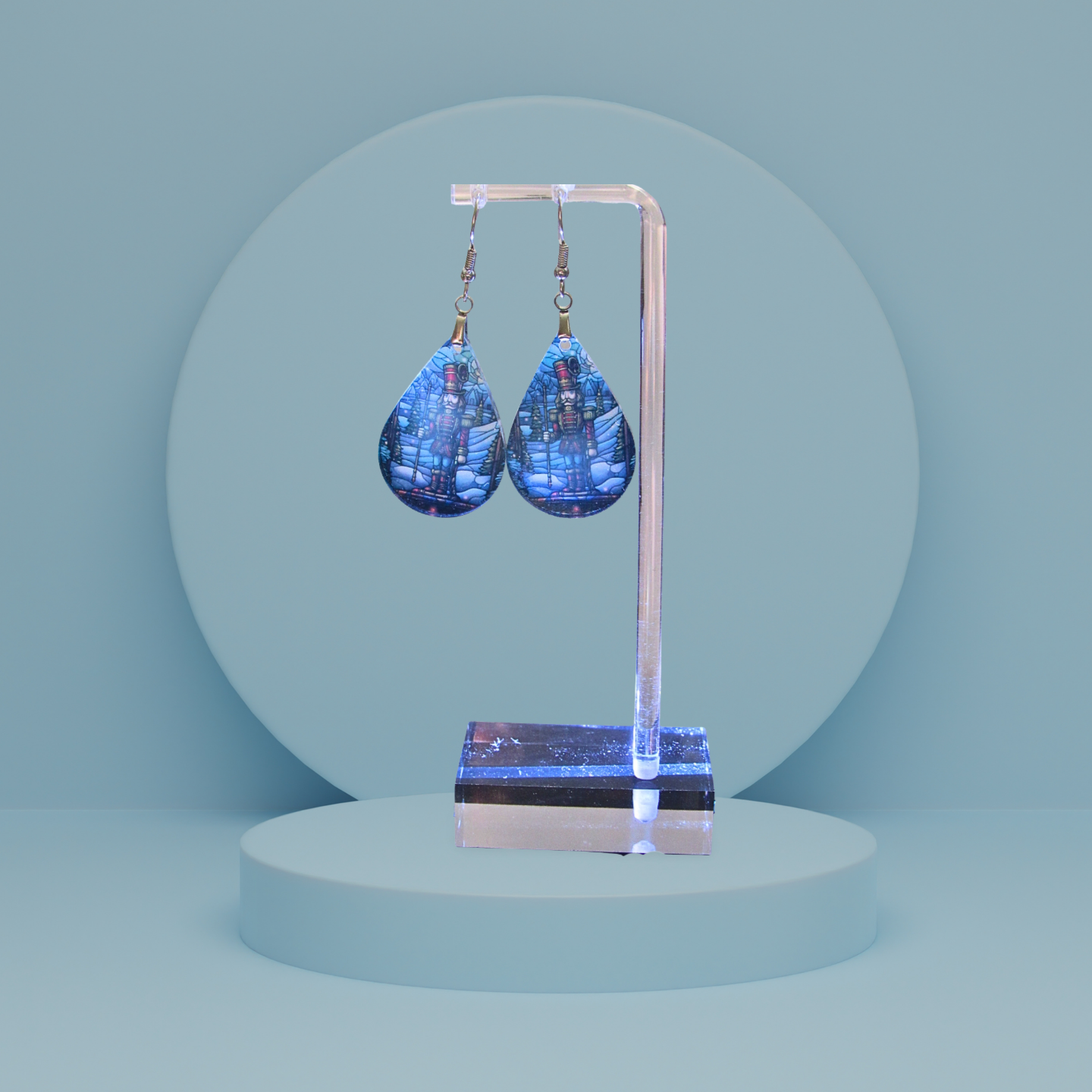 Acrylic Teardrop Shaped Sublimated Earrings 1.5 inch