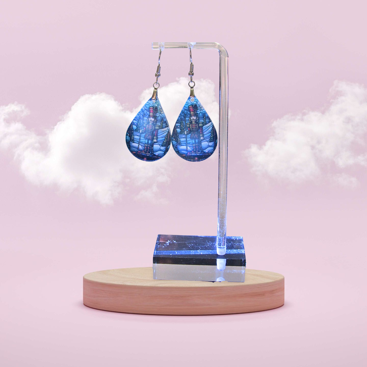 Acrylic Teardrop Shaped Sublimated Earrings 1.5 inch