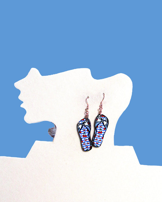 Flip Flop Shaped Sublimated Earrings
