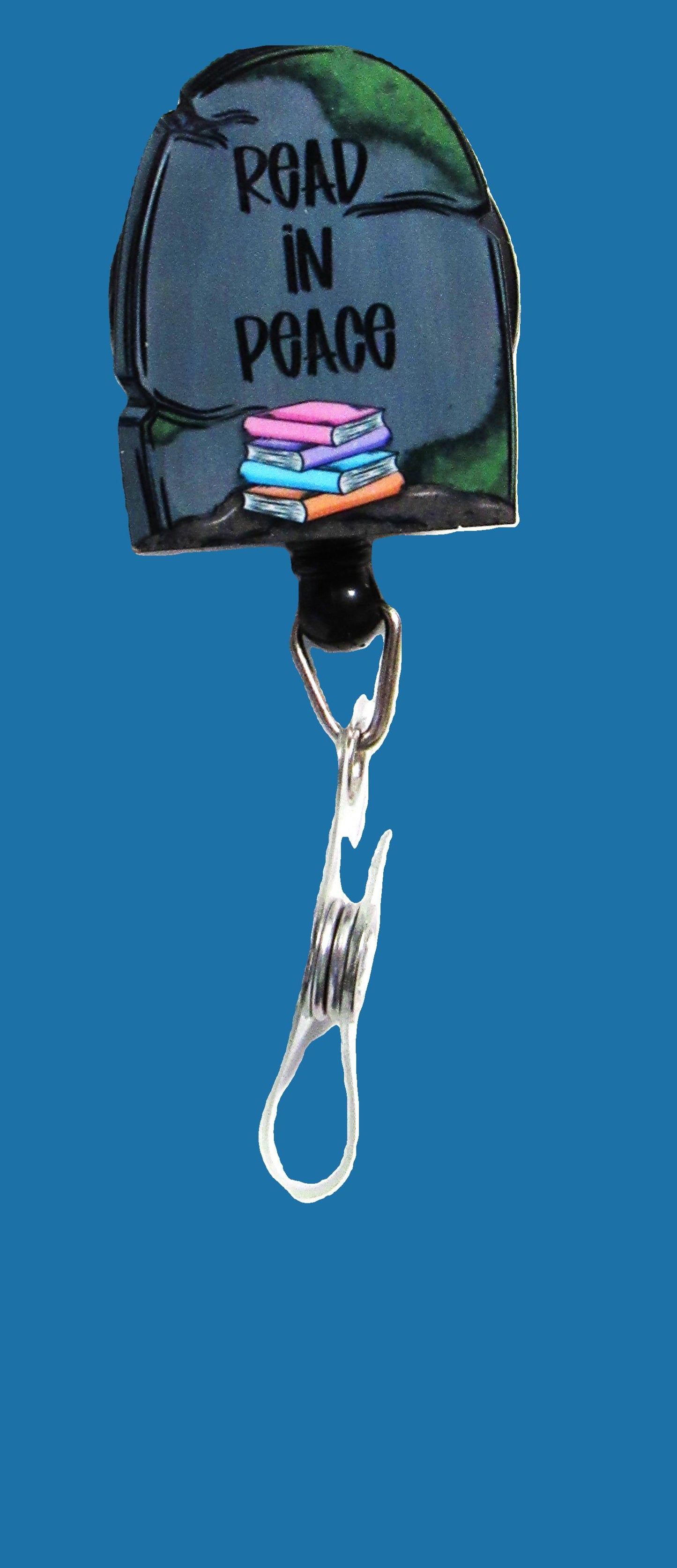 Grave Stone Shaped Sublimated Badge Reel