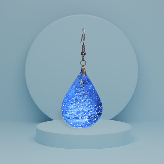 Glitter Acrylic Teardrop Shaped Sublimated Earrings 1.5 inch