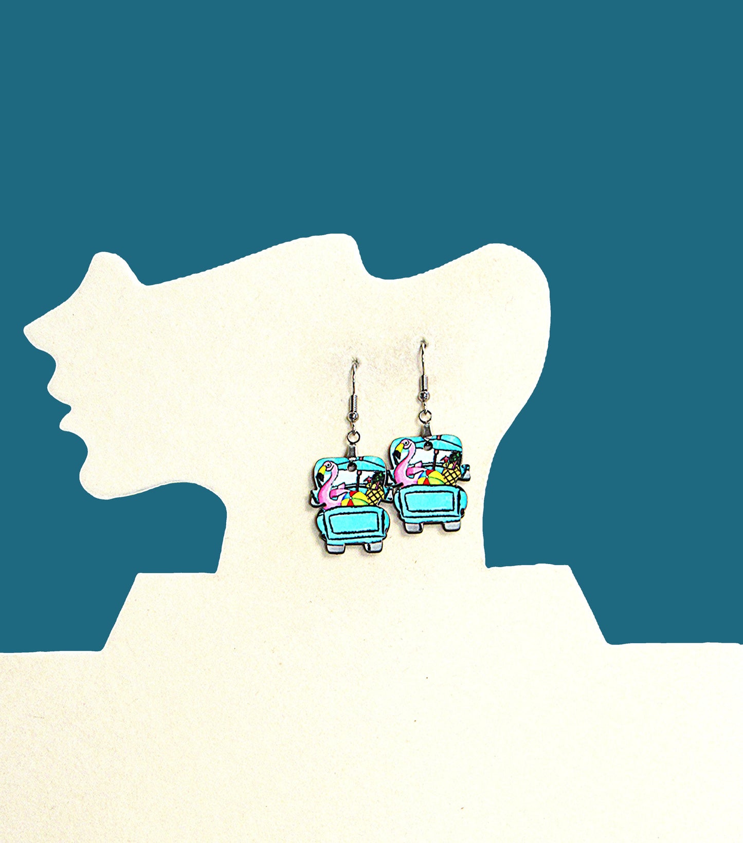 Truck Shaped Sublimated Earring 1 inch